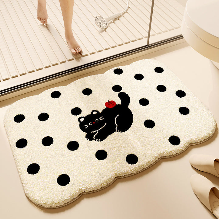 Decorative Plush Bath Mat for Bathroom