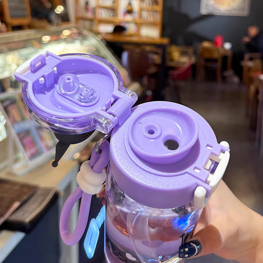 Women's water bottle with interactive lid and cute character design Stornfield