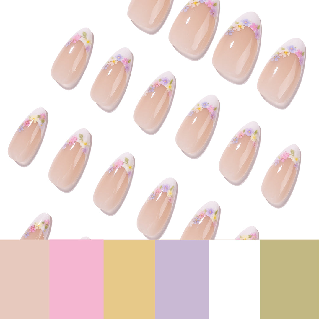 Stylish stiletto nails with floral design Stornfield