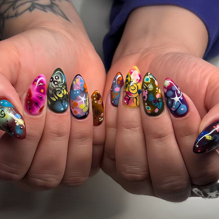 Artificial nails with handcrafted designs Stornfield
