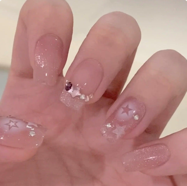 Elegant Artificial Nails with Sparkling Glitter Stornfield