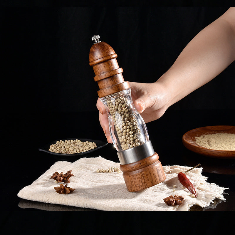 High-quality wood and glass pepper mill Stornfield