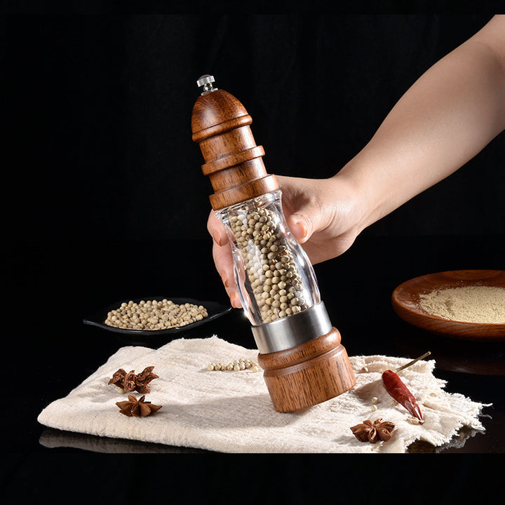 High-quality wood and glass pepper mill Stornfield