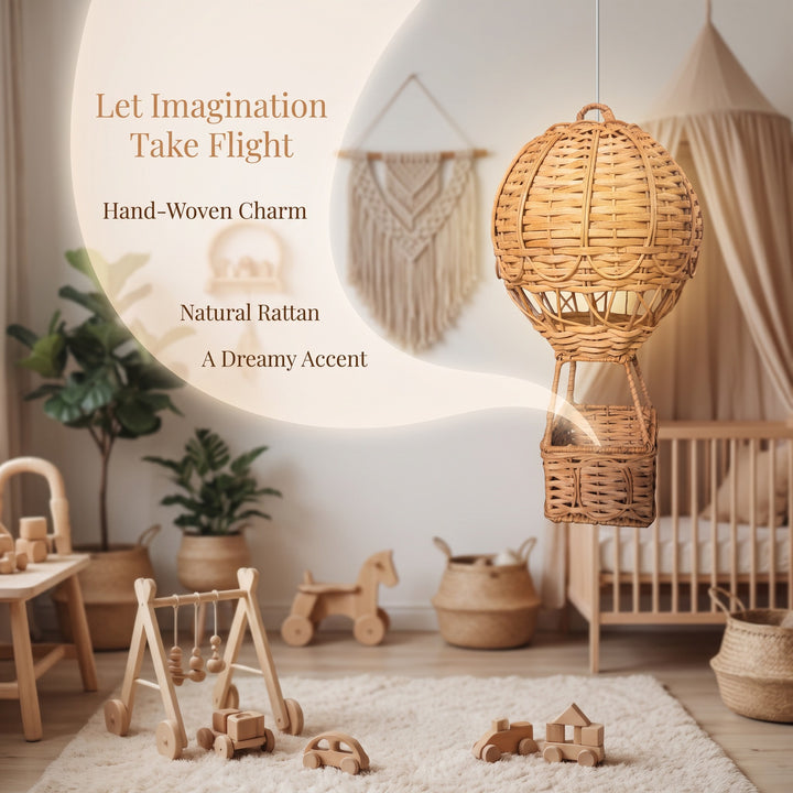 Handwoven storage basket in hot air balloon design Stornfield