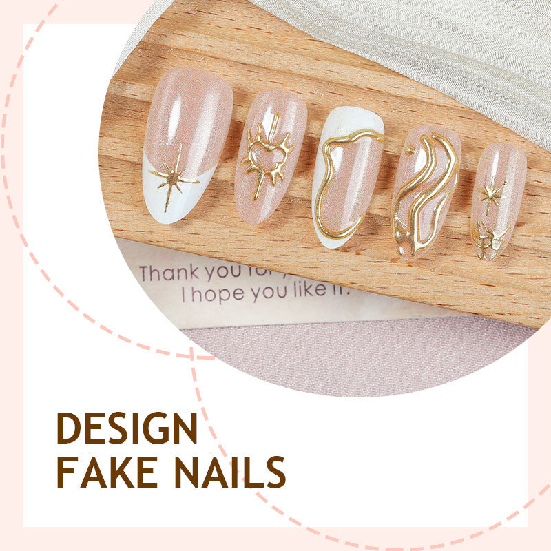 Artificial nail set with luxurious gold accents Stornfield