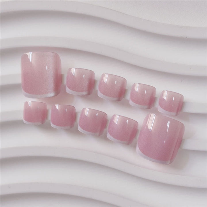 Glossy French Tip Gel Toe Nail Enhancements Stornfield