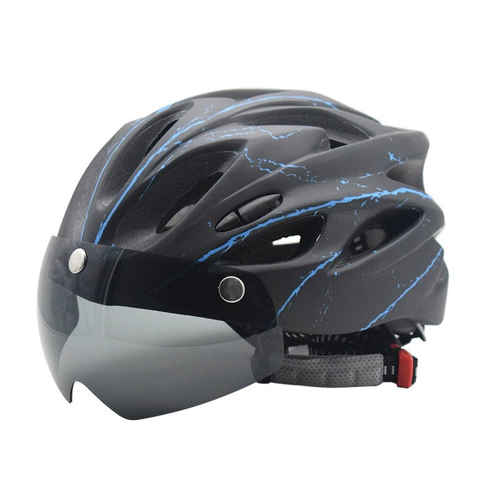 Sporty bicycle helmet with integrated visor Stornfield