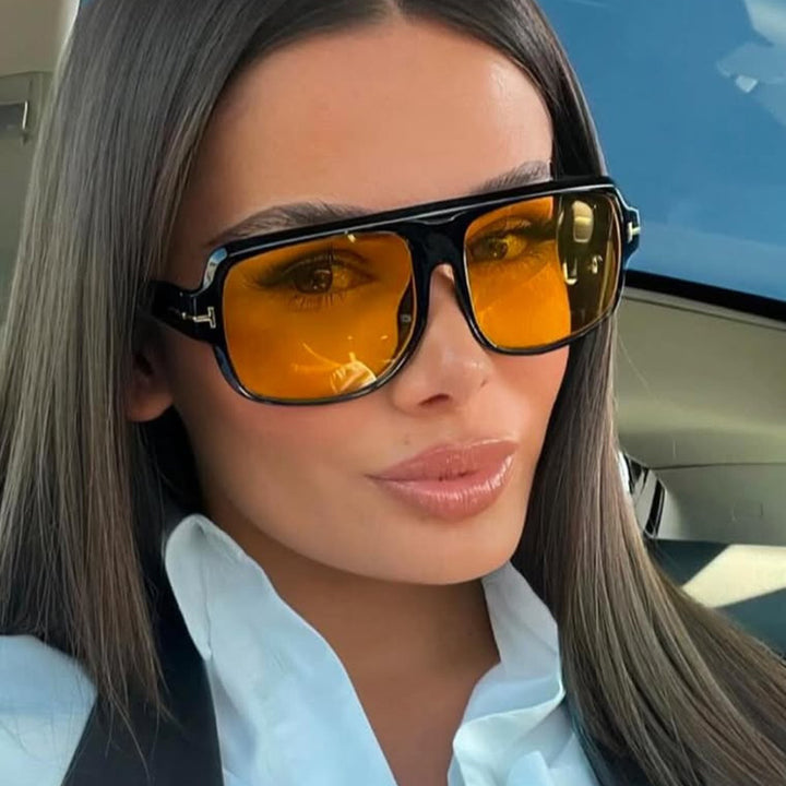 Women’s fashionable square sunglasses with trendy tortoiseshell pattern Stornfield