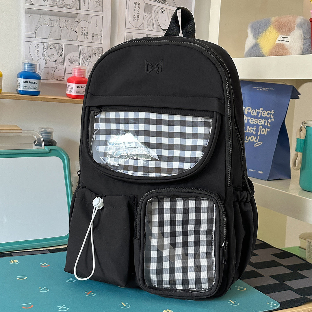 Functional Gingham Print Backpack Stornfield