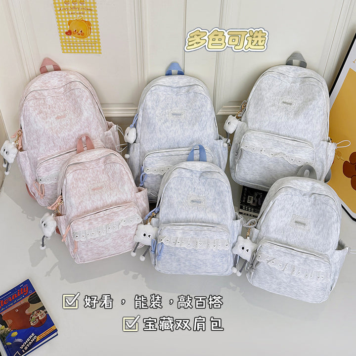 Stylish Backpack with Decorative Lace Trim Stornfield