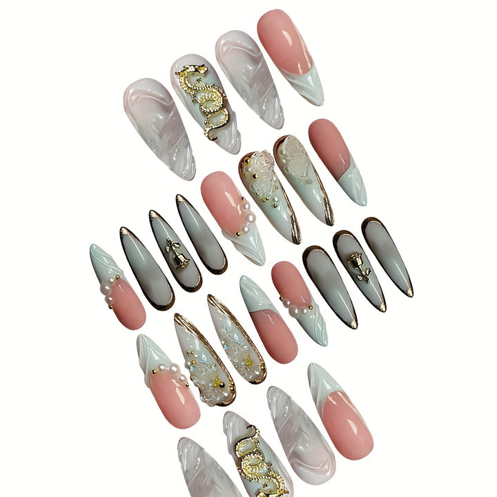 Creative Artistic Press-On Nail Design Stornfield