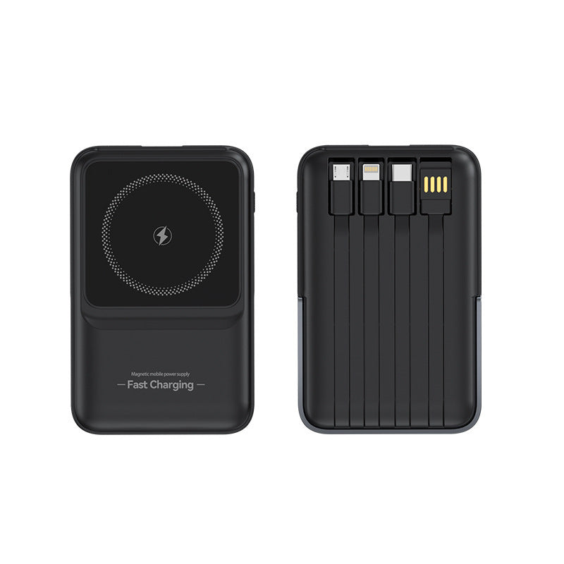 Portable power bank with magnetic charging technology and integrated cable management Stornfield