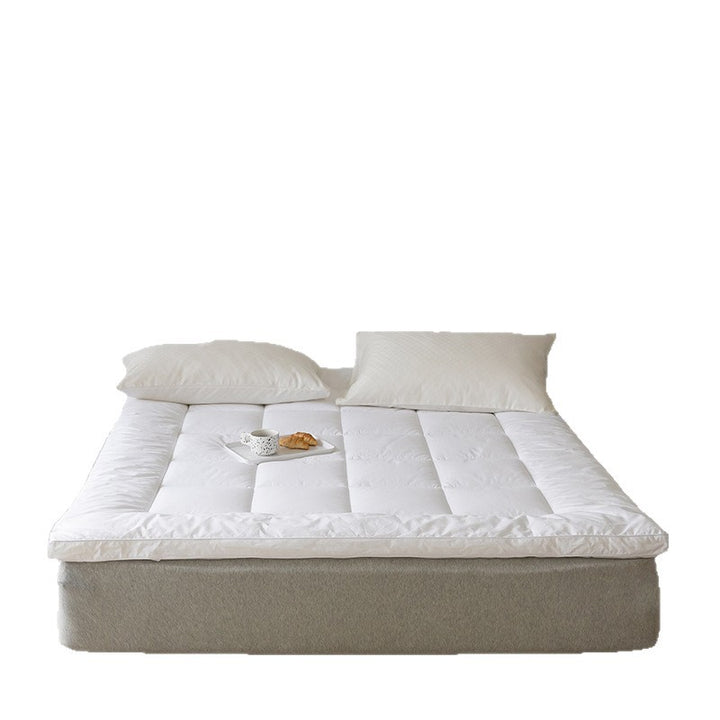 Padded mattress topper with a light down look and breathable hollow fiber filling