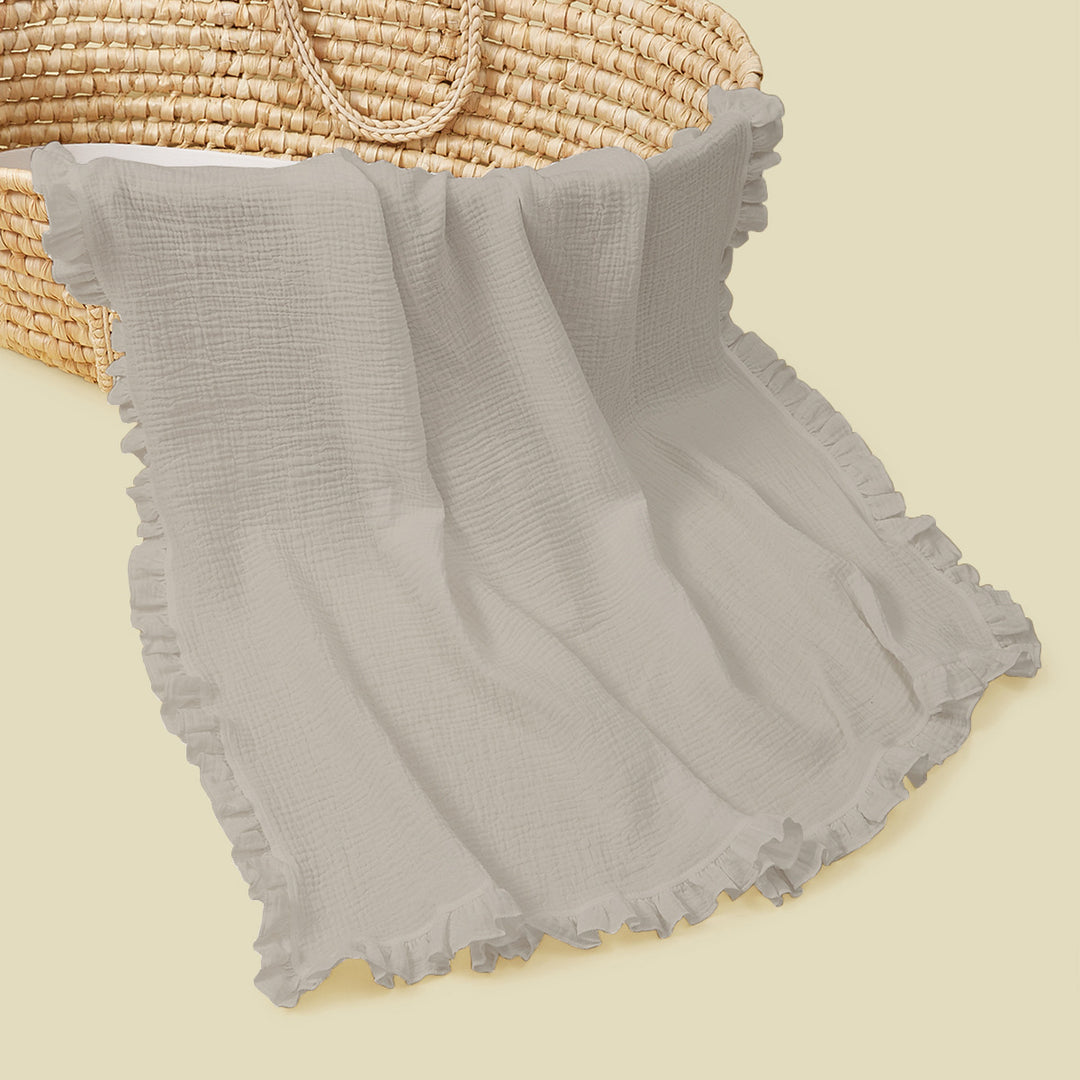 Soft Muslin Blanket with Ruffled Edges Stornfield