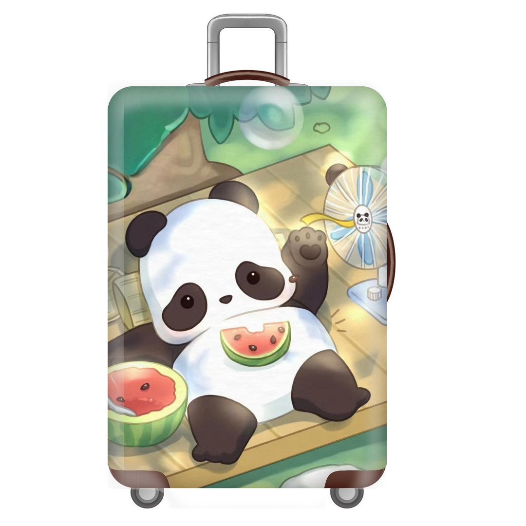 Unisex non-elastic suitcase cover for hard shell trolley with cute panda design, stretch protective cover with handle and wheel openings Stornfield