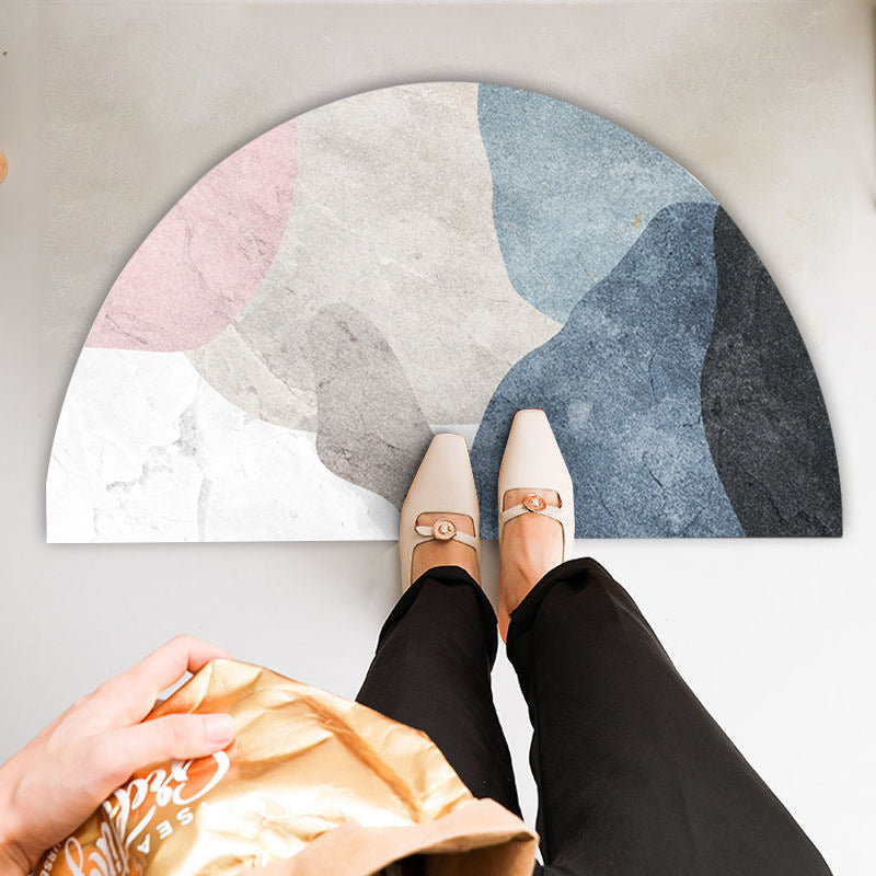 Geometric Patterned Half-Round Area Mat