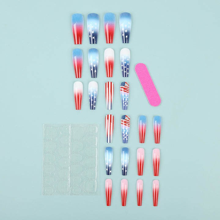 Artificial nail set with patriotic design Stornfield