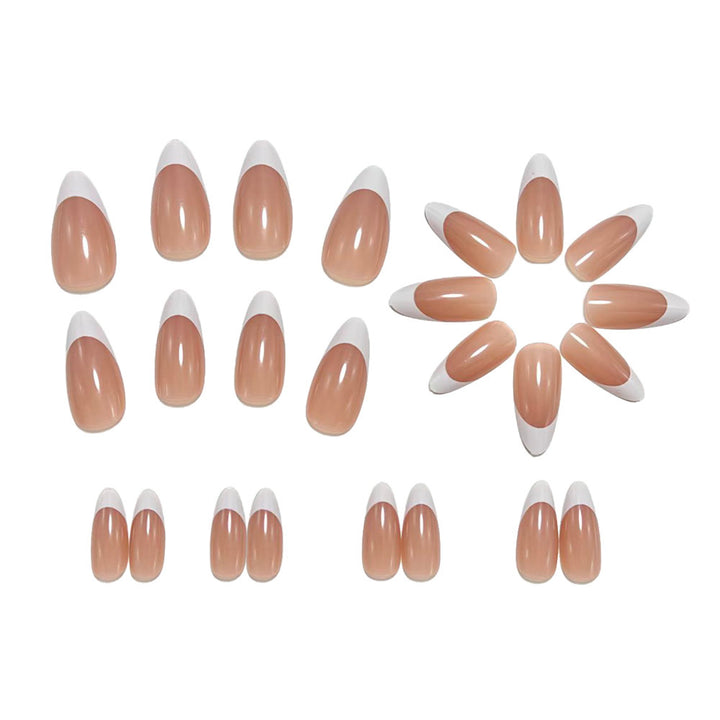 Elegant French Manicure Artificial Nails Stornfield