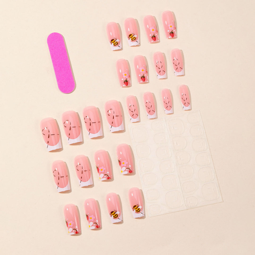 Floral Themed Acrylic Nail Art Extensions Stornfield