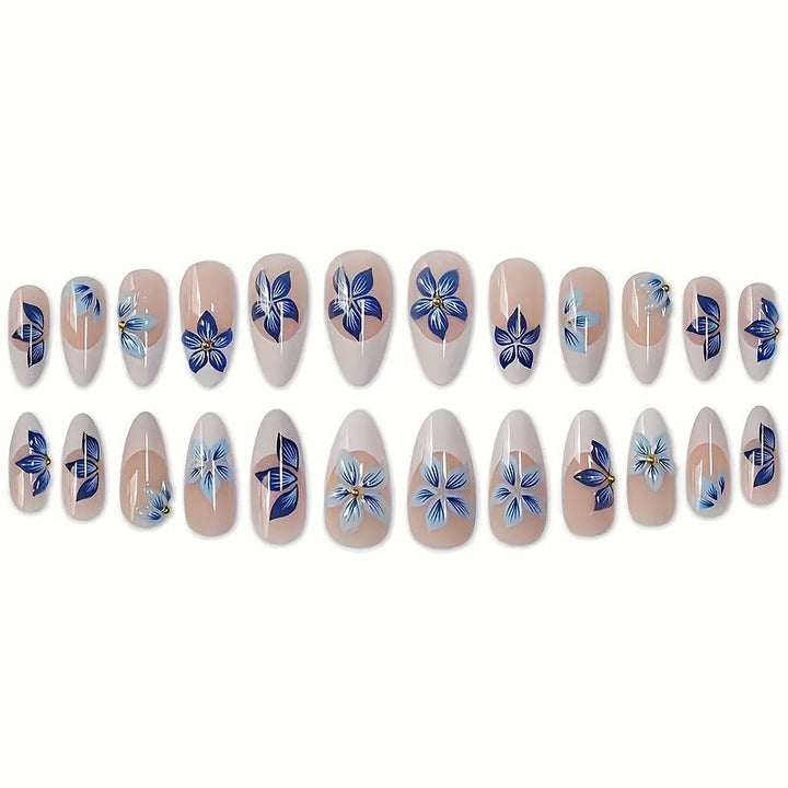 Floral Artistic Press-On Nail Extensions Stornfield