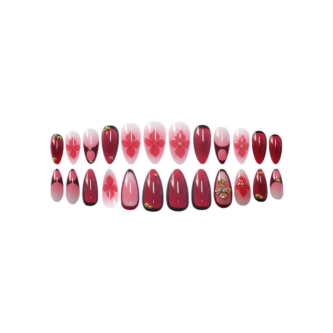 Premium Artistic Floral Stiletto Press-On Nails Stornfield