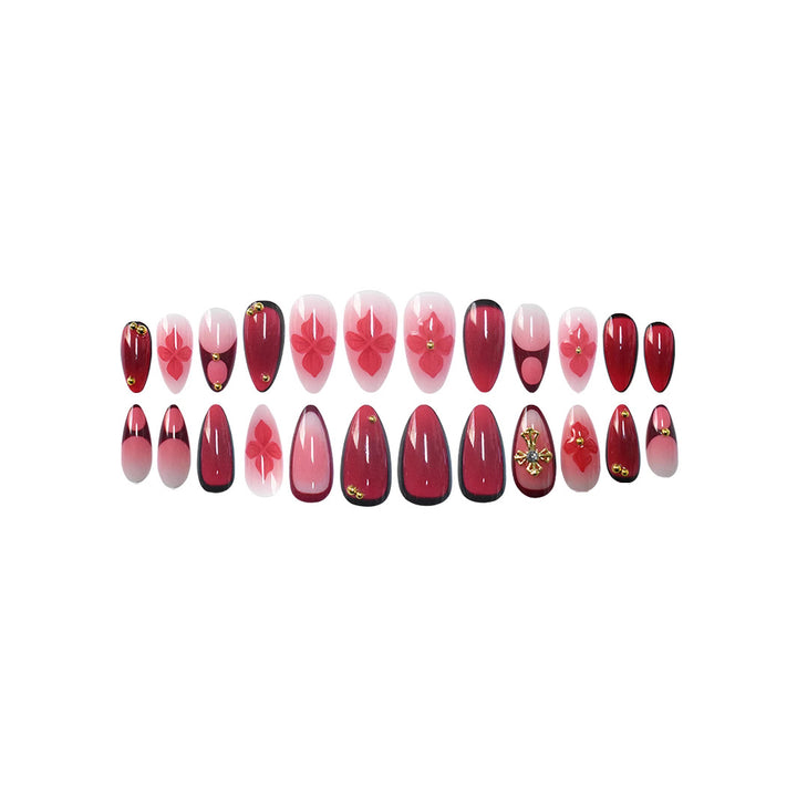 Premium Artistic Floral Stiletto Press-On Nails Stornfield