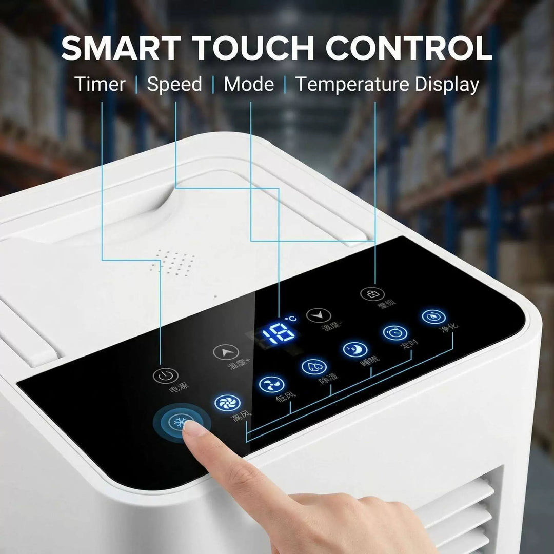Unisex one size rapid-cool compact portable air cooler with digital touch controls and directional air outlets Stornfield