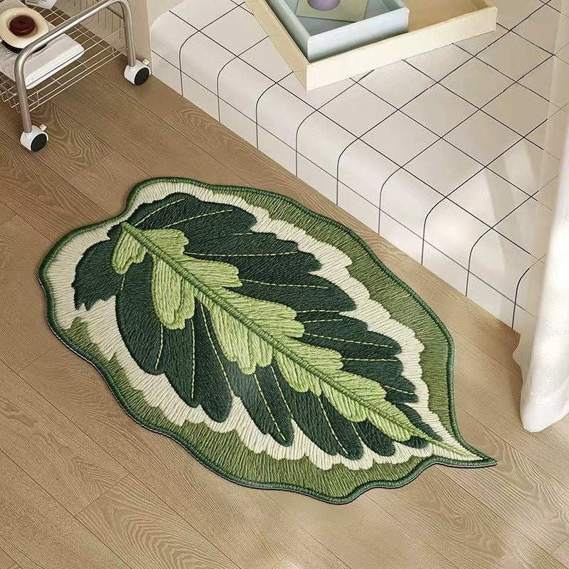 Monstera Leaf Shaped Floor Mat Stornfield