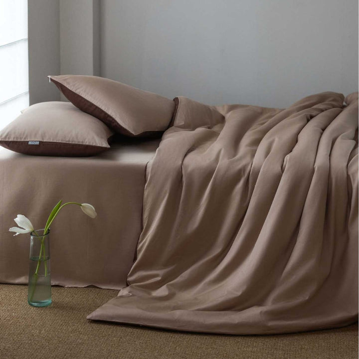 Luxury Reversible Cotton Sateen Duvet Cover Bedding Set