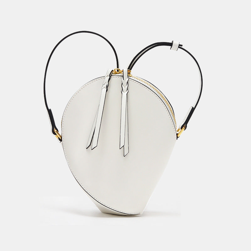 Sculptural Teardrop Crossbody Bag with Adjustable Strap & Tassel Zip