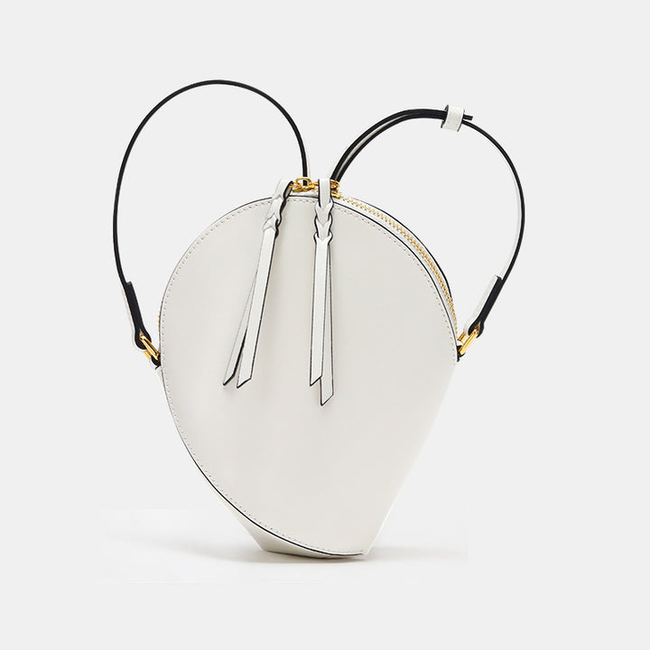 Sculptural Teardrop Crossbody Bag with Adjustable Strap & Tassel Zip