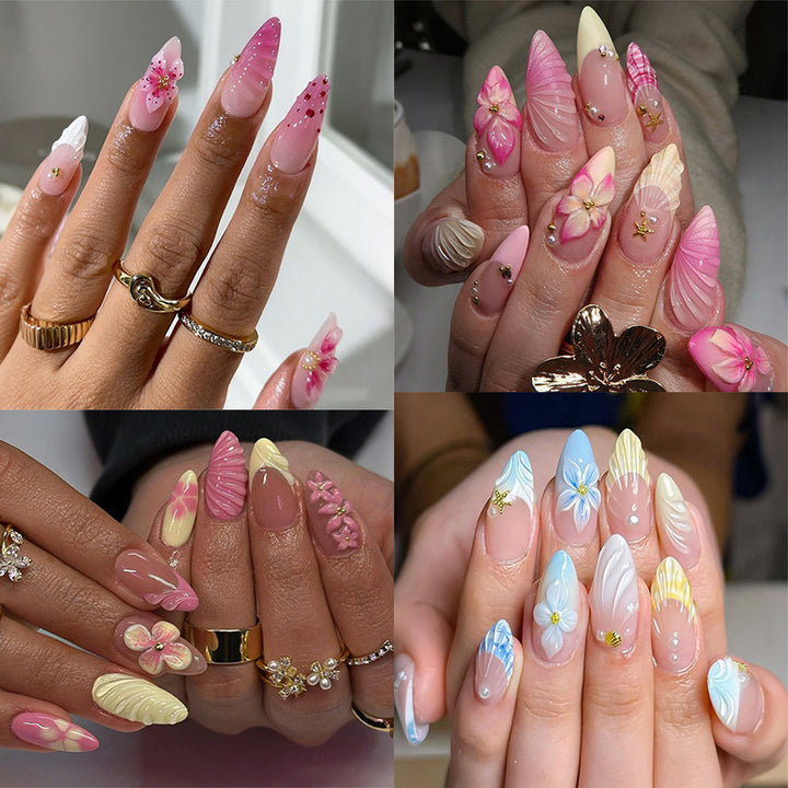 Artistic Floral Press-On Nails Stornfield