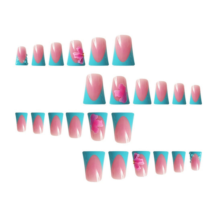 Artistic Press-On Nail Extensions with Floral Accents Stornfield
