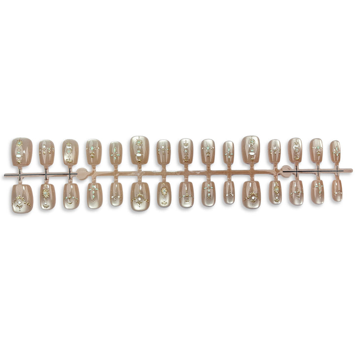 Decorative Press-On Nail Art Set with Elegant Designs
