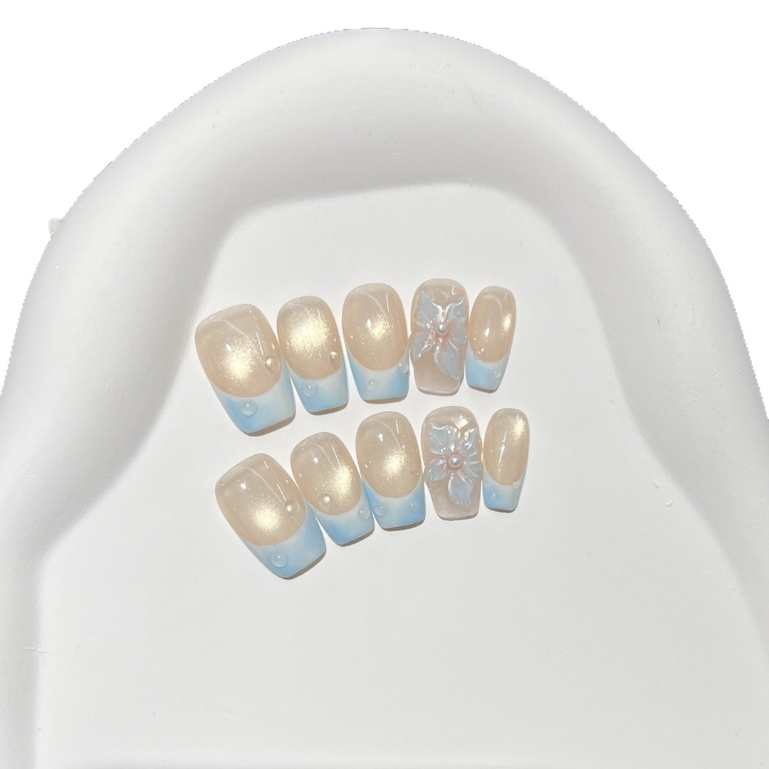 Decorative Press-On Nail Art Set with Floral Design Stornfield