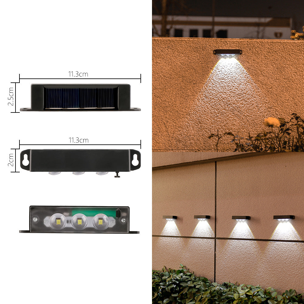Compact Solar Motion-Sensor LED Wall Light For Outdoor Steps And Fences Stornfield