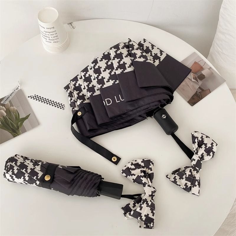 Ladies Folding Umbrella with Elegant Bow Application Stornfield