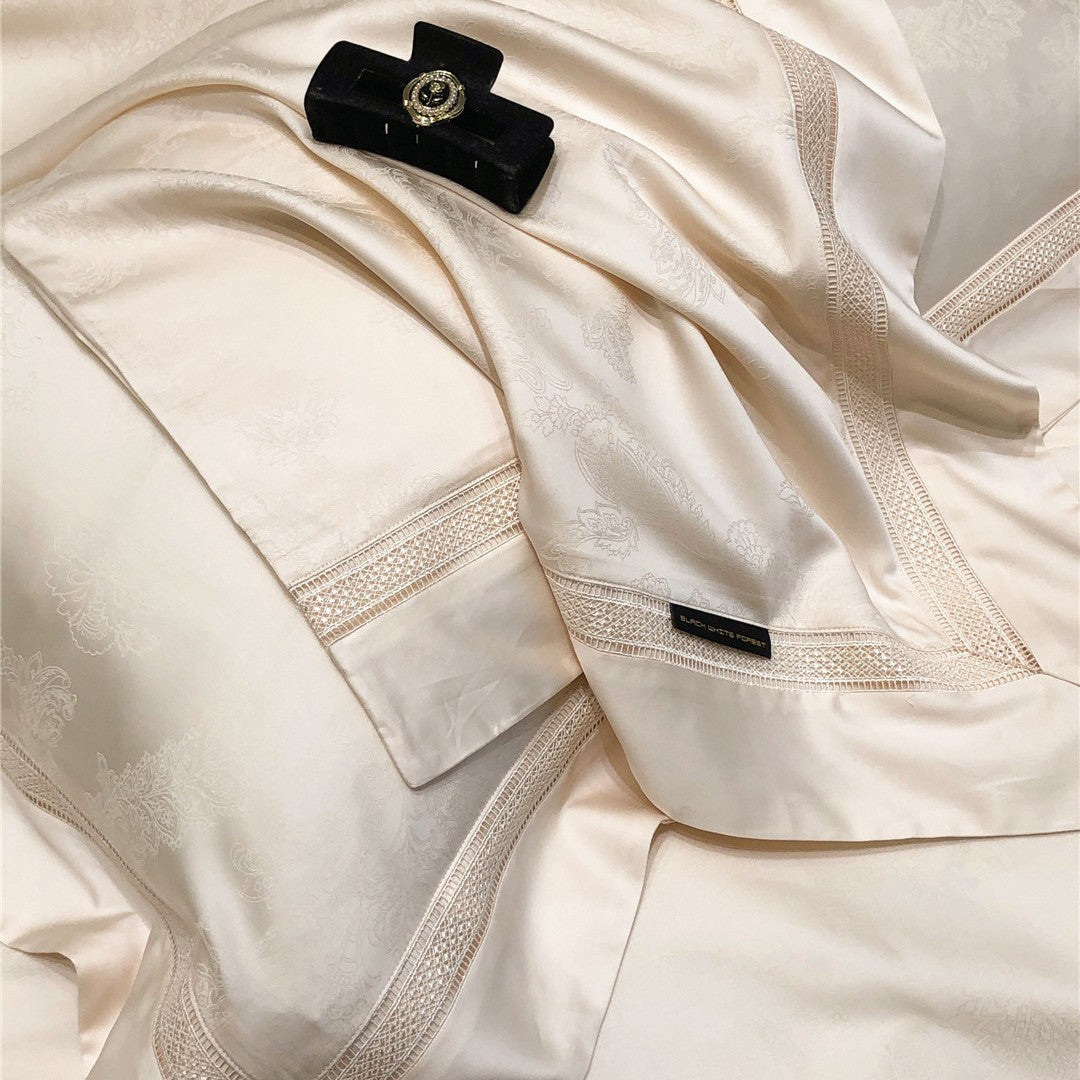 Hotel-Grade Silky Sateen Duvet Cover Set with Ladder-Stitch Hem & Envelope Shams