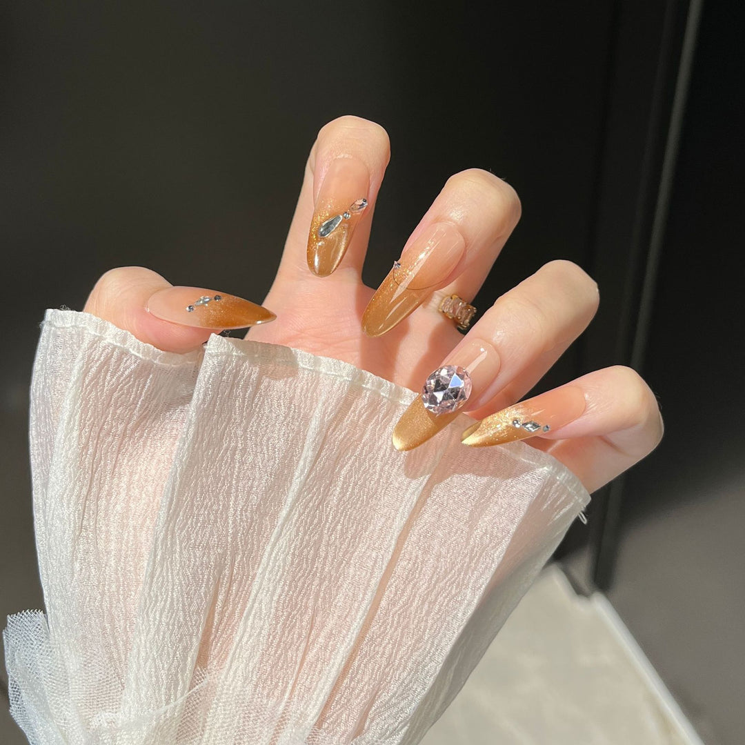 Elegant Decorative Press-On Nail Extensions with Pearls Stornfield