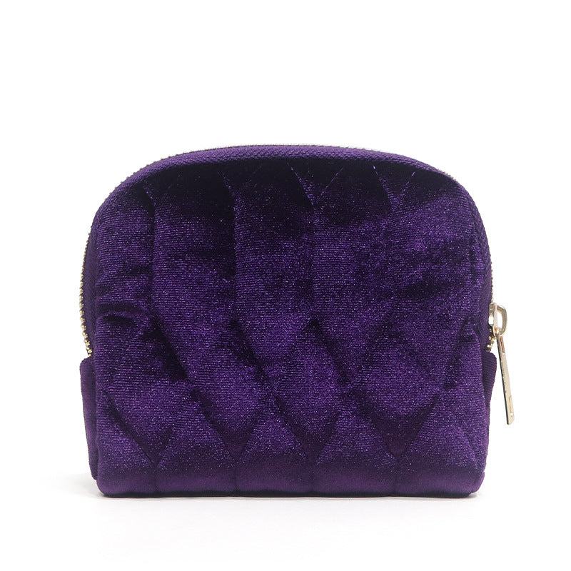 Luxurious Quilted Velvet Makeup Pouch