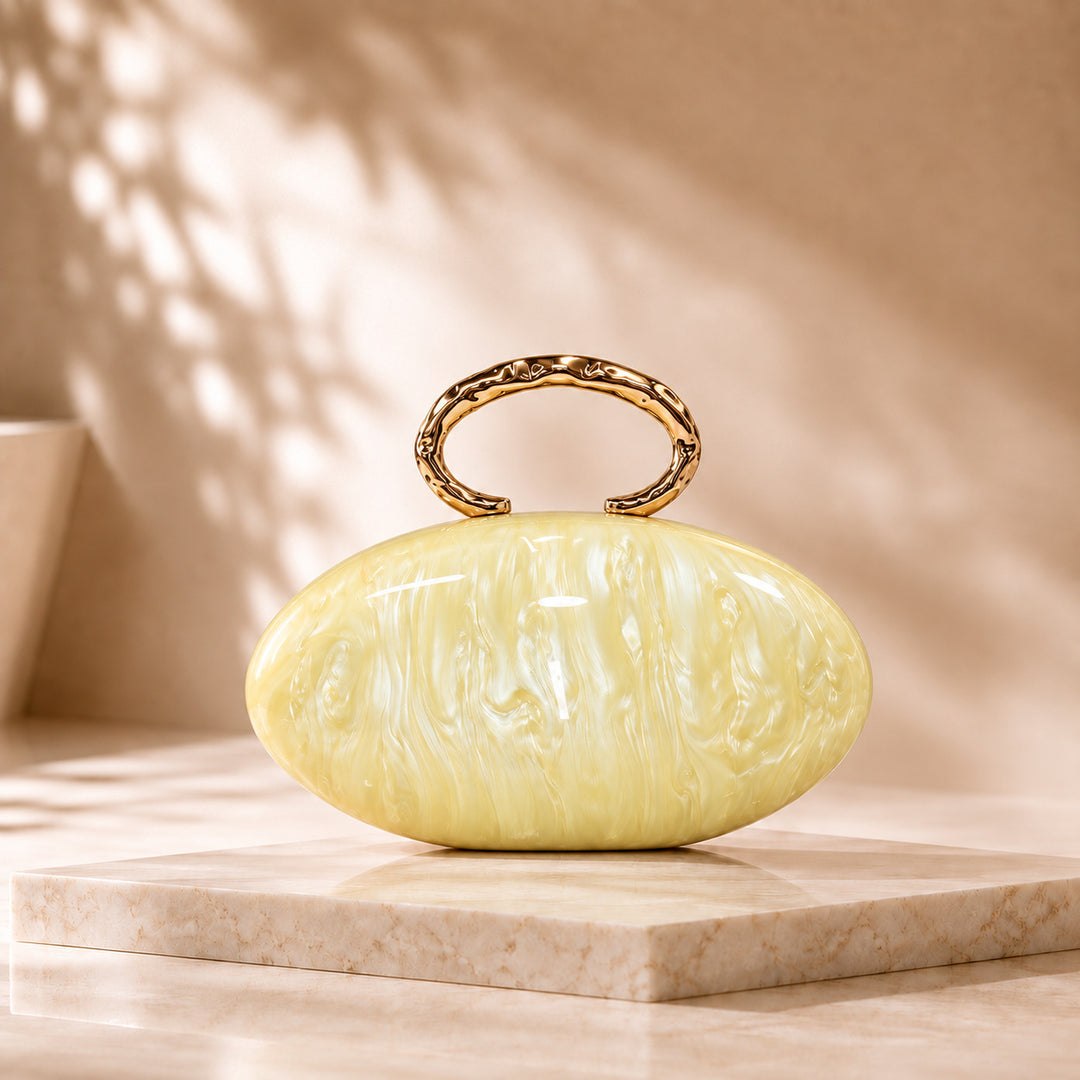 Artistic Curved Handle Acrylic Clutch