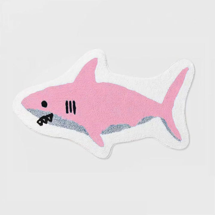 Shark-Shaped Plush Bath Mat