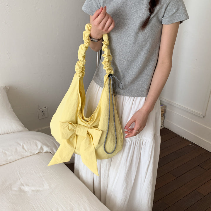 Bow-Embellished Hobo Bag