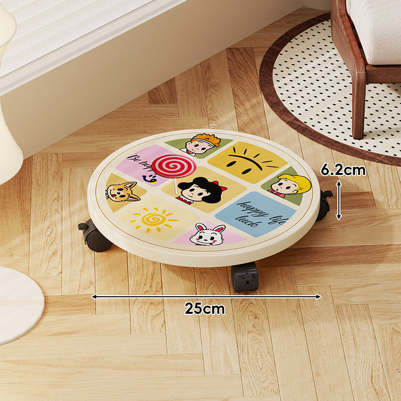 Decorative Round Plant Caster Dolly with Lockable Swivel Wheels