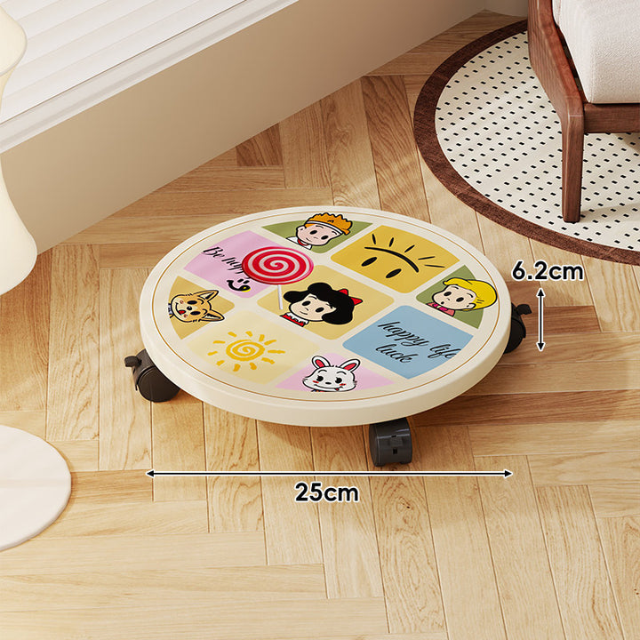 Decorative Round Plant Caster Dolly with Lockable Swivel Wheels