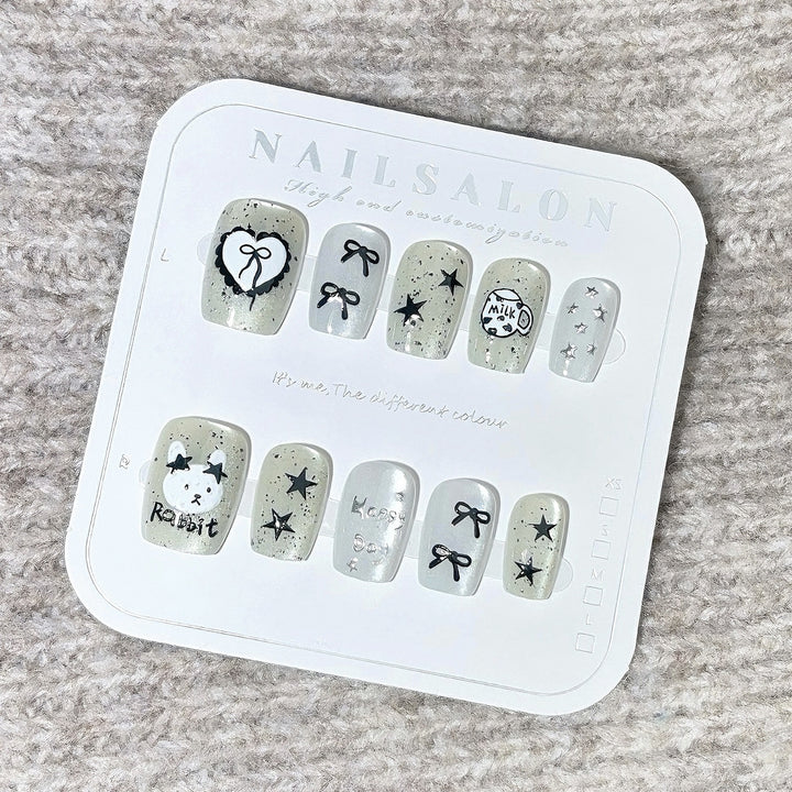 Artistic Themed Press-On Nail Art