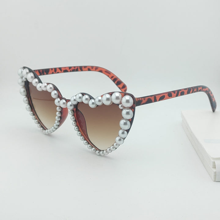 Heart-Shaped Pearl-Accented Sunglasses Stornfield