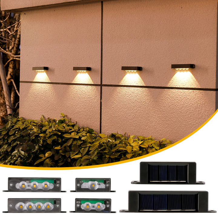 Compact Solar Motion-Sensor LED Wall Light For Outdoor Steps And Fences Stornfield