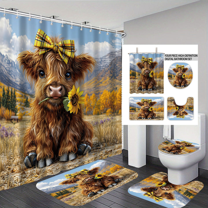 Cute Cow-Themed Digital Bathroom Set Stornfield
