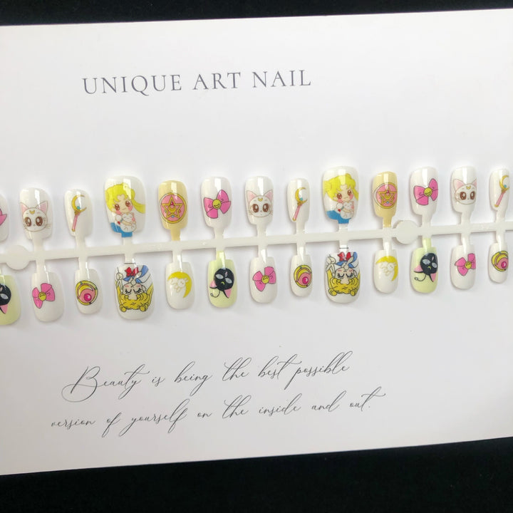 Whimsical Character-Inspired Press-On Nail Art Set